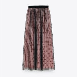 Zara Pleated Organza Skirt